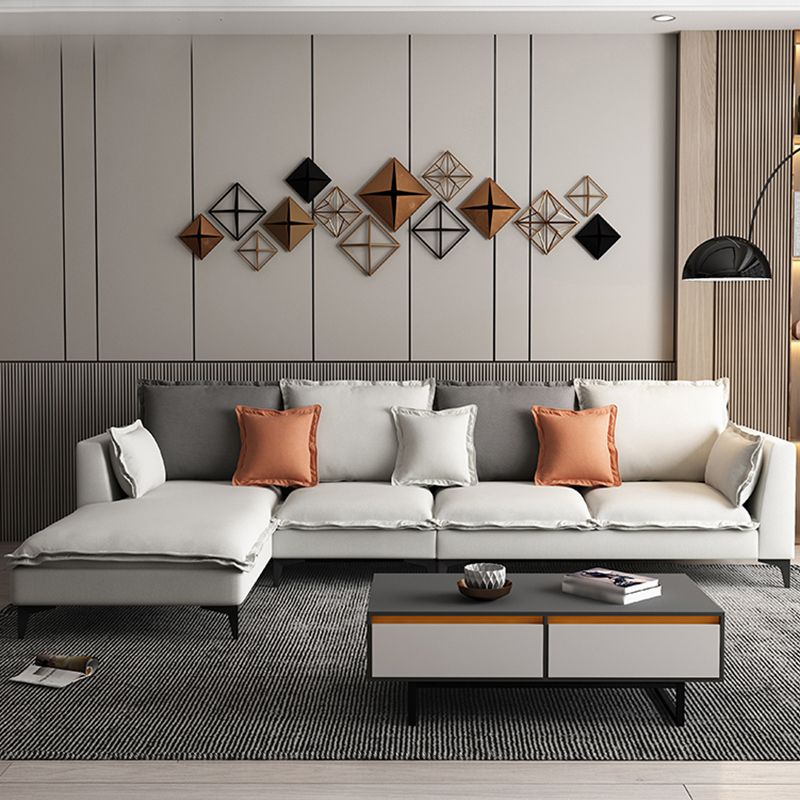 129.92"L X 70.87"W X 34.65"H Modern Sofa Cushions Square Arm Sectional with Chaise Clearhalo 'furn' 'furn_sectionals' 'Furniture' 'furniture_sectionals' 'Living Room Furniture' 'Sectionals' 1200x1200_d597fc01-799a-464f-961c-bdc446b75602