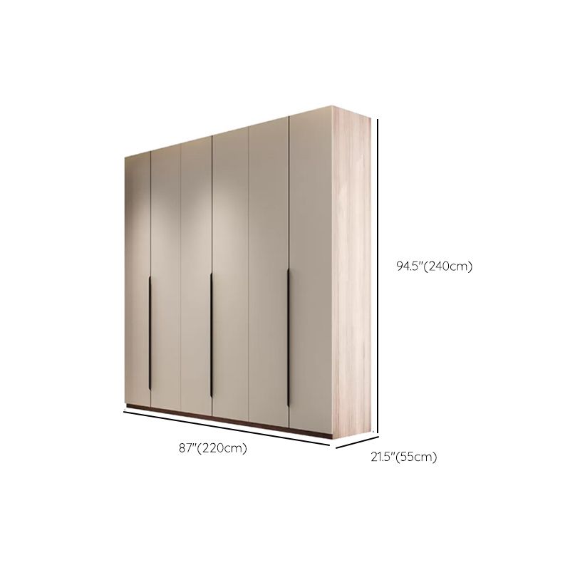 Hinged Storage Cabinet Modern Wardrobe Armoire with Garment Rod Clearhalo 'Armoires & Wardrobes' 'armoires_wardrobes' 'Bedroom Furniture' 'furn' 'furn_armoires_wardrobes' 'Furniture' 1200x1200_d5992f4e-8cca-4deb-afe8-9b6f6c1c8add