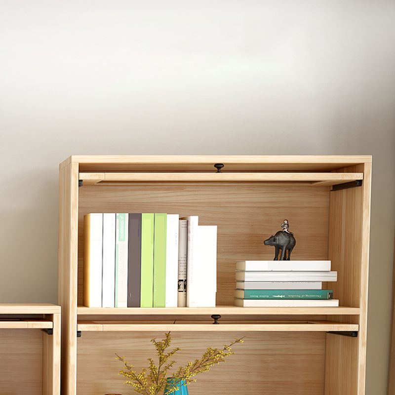Contemporary Wooden Bookcase Vertical Closed Back Bookshelf for Home Office