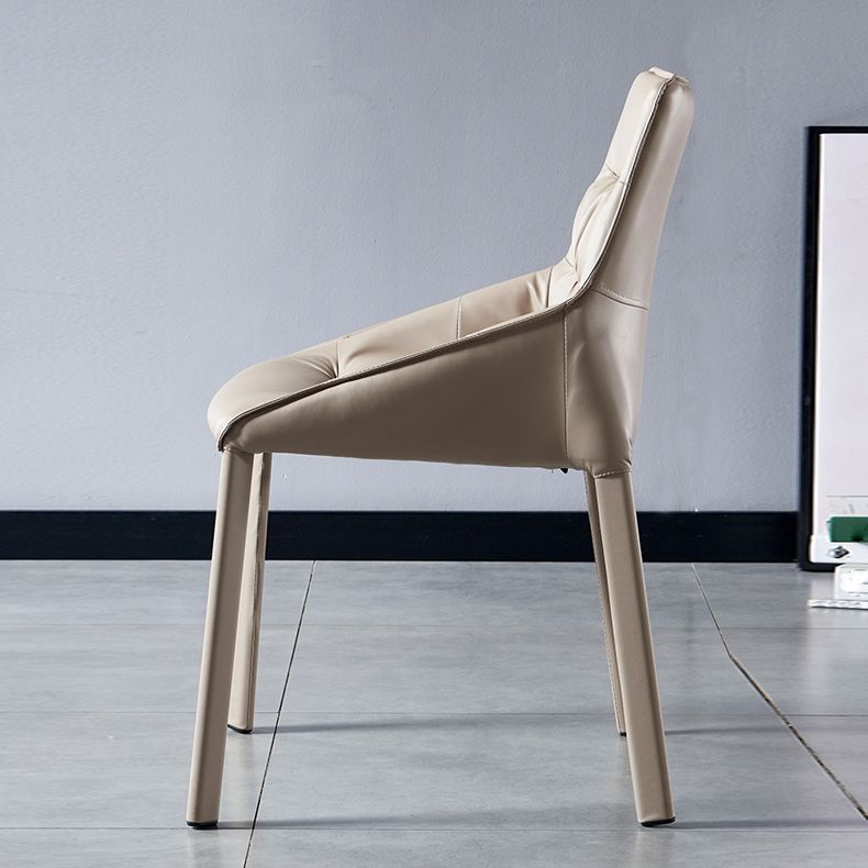 Contemporary Leather Dining Side Chairs Arm Solid Back Chair for Home Use Clearhalo ' kitchen&dining_furn' 'Dining Chairs' 'Dining Tables & Seating' 'dining_chair' 'furn' 'furn_dining_chair' 'Furniture' 'furniture_dining_chair' 'Kitchen & Dining Furniture' 'kitchen' 1200x1200_d59a0dea-f7f4-48c3-b935-79cf581b819a