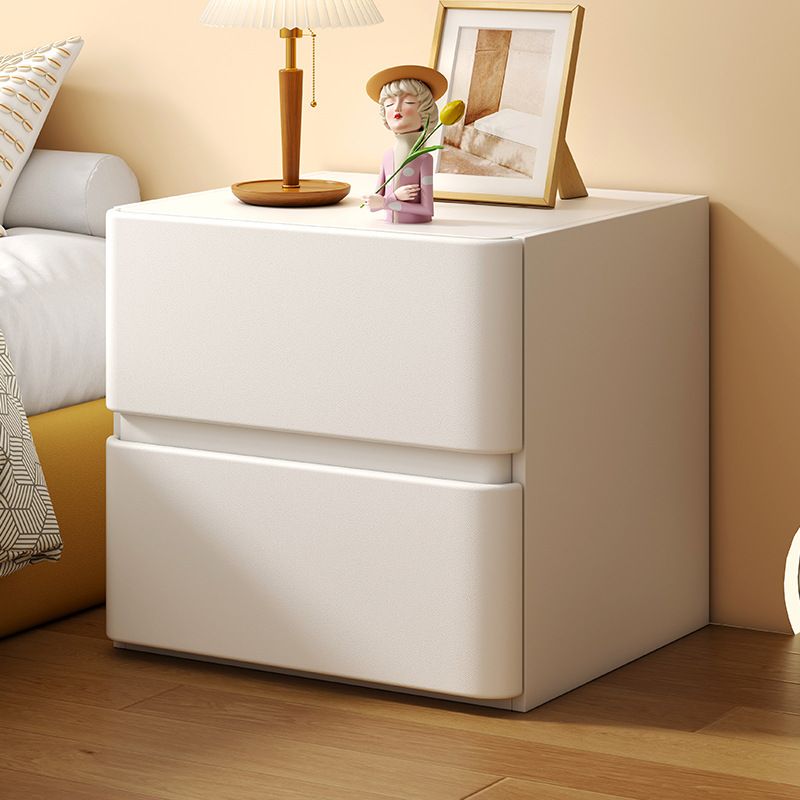 Table de nuit en bois fausse armoire de chevet contemporaine avec 2 tiroirs