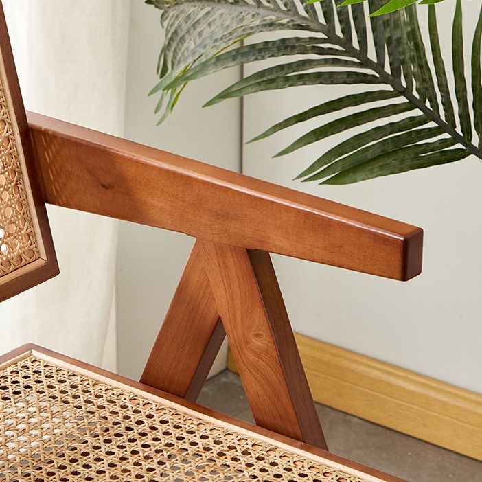 Contemporary Open Back Kitchen Dining Arm Chair Solid Wood Dining Arm Chair Clearhalo ' kitchen&dining_furn' 'Dining Chairs' 'Dining Tables & Seating' 'dining_chair' 'furn' 'furn_dining_chair' 'Furniture' 'furniture_dining_chair' 'Kitchen & Dining Furniture' 'kitchen' 1200x1200_d59ad511-9262-461e-9e51-aeed89e4c780