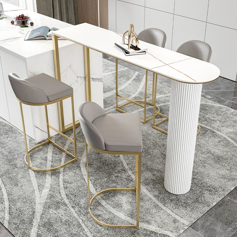 41.3-inch Stone Top Table Modern Style Bistro Pub Table for Living Room Clearhalo 'Bar Furniture' 'Bar Tables' 'bar_tables' 'furn' 'furn_bar_tables' 'Furniture' 'Kitchen & Dining Furniture' 1200x1200_d59b6648-2aa9-41ad-af12-9211068117e3