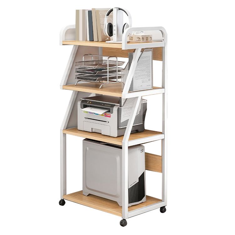 Industrial Style Wooden Bookshelf Open Home Shelf Bookcase with Caster Wheels Clearhalo 'Bookcases' 'furn' 'furn_bookcases' 'Furniture' 'furniture_bookcases' 'Office Furniture' 1200x1200_d59c93ba-90c6-4c2d-9b51-4336f421baec