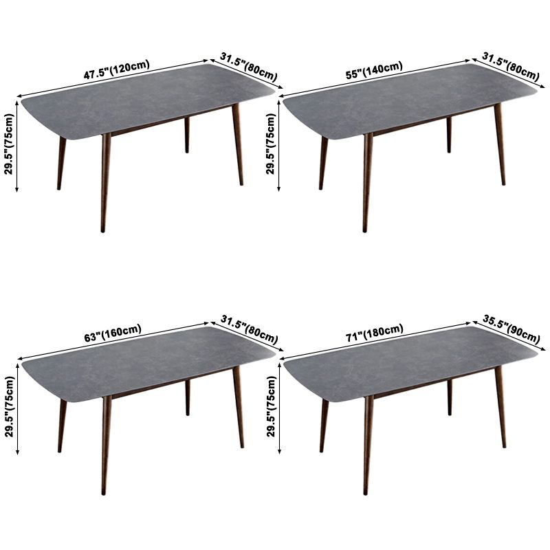 Contemporary Style Home Sintered Stone Dining Table Rectangle Shape Table with 4 Legs Base Clearhalo ' dining_table' 'Dining Tables & Seating' 'Dining Tables' 'furn' 'furn_dining_table' 'Furniture' 'furniture_dining_table' 'Kitchen & Dining Furniture' 'kitchen&dining_furn' 'kitchen' 'kitchen_dining_table' 1200x1200_d59d08ec-1e39-438a-87b7-4cd71cc24dc2