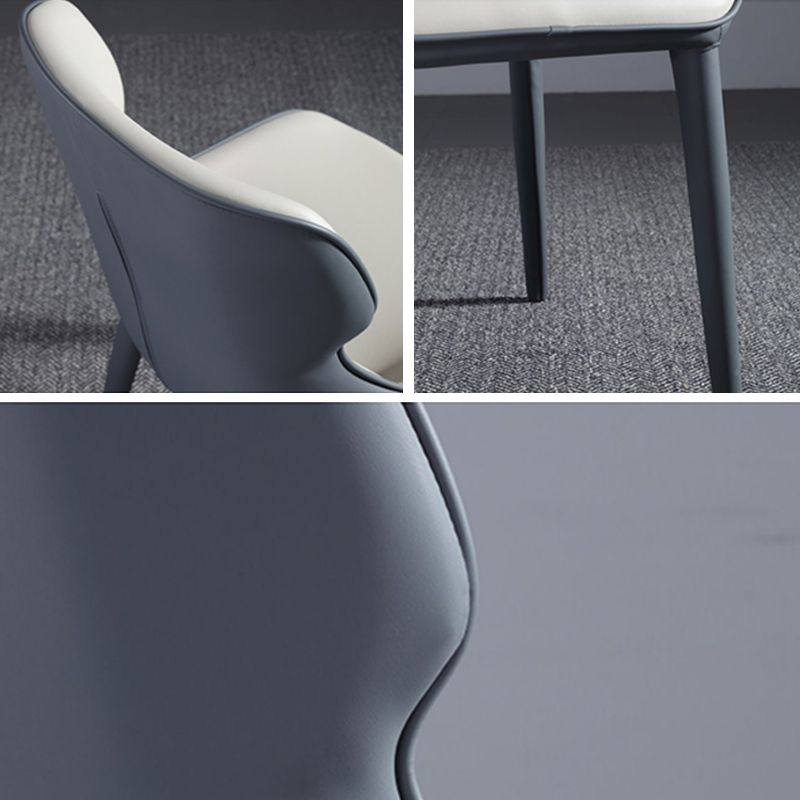 Modern Simple Side Chair Faux Leather Dining Chair for Living Room