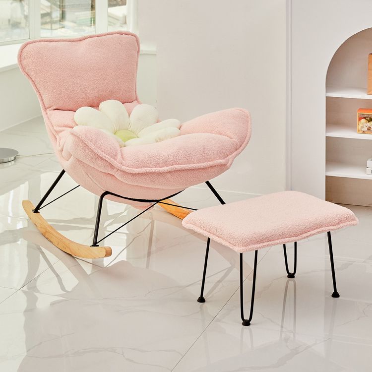 Chaise à bascule en cuir moderne chaise à bascule coussin amovible pour salle de dessin