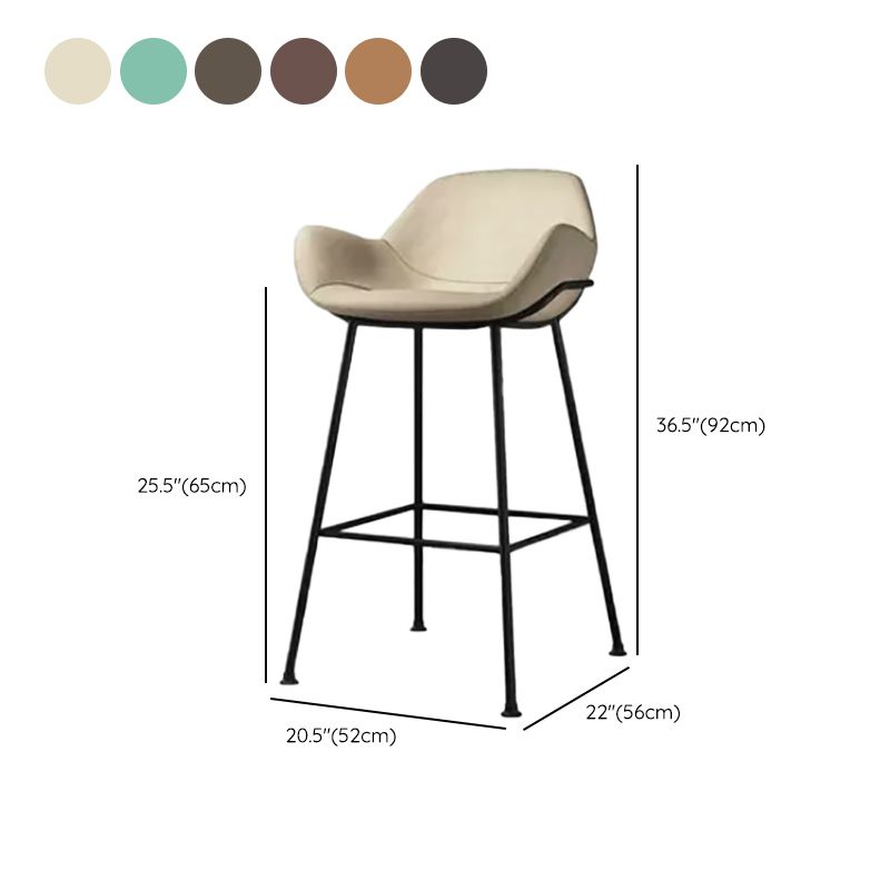 Modern Style Backrest Arm Counter Stool with Metal Base and Leather Cushion Clearhalo 'Bar Furniture' 'Bar Stools' 'bar_stools' 'furn' 'furn_bar_stools' 'Furniture' 'Kitchen & Dining Furniture' 1200x1200_d59ed9f8-b320-48e3-a91f-7946212738ea