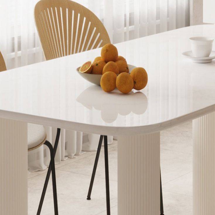 Modern Style Dining Table Rectangle Stone White Dining Table with 4 Legs Clearhalo 'Dining Tables & Seating' 'Dining Tables' 'dining_table' 'furn' 'furn_dining_table' 'Furniture' 'furniture_dining_table' 'Kitchen & Dining Furniture' 'kitchen' 'kitchen_dining_table' 1200x1200_d59fd705-5e47-4084-9edd-7b9c6bb7db55