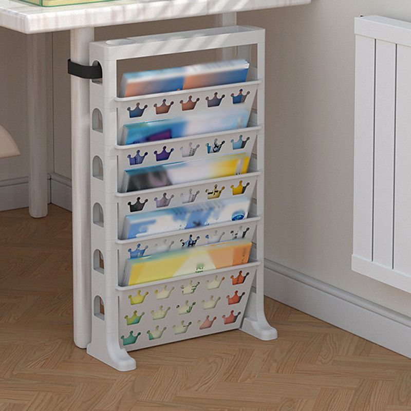 6-Shelf Plastic Ladder Bookcase Contemporary Closed Back Book Shelf Clearhalo 'Bookcases' 'furn' 'furn_bookcases' 'Furniture' 'furniture_bookcases' 'kitchen' 'kitchen_bookcases' 'Living Room Furniture' 'Office Furniture' 1200x1200_d59fdf31-a280-42bd-acbf-3da00e1af702