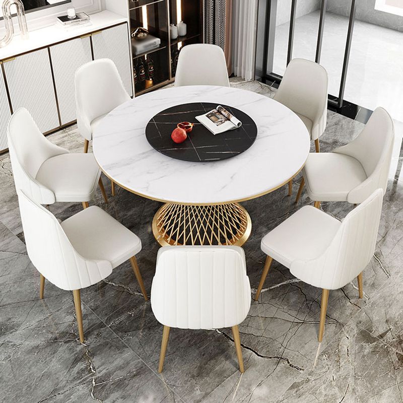 Traditional Luxury Round Stone Dining Table Pedestal Casual Dining Table Clearhalo 'Dining Tables & Seating' 'Dining Tables' 'dining_table' 'Furniture' 'furniture_dining_table' 'Kitchen & Dining Furniture' 'kitchen' 'kitchen_dining_table' 1200x1200_d5a038e3-31e5-4a38-80b1-8363e1935a31