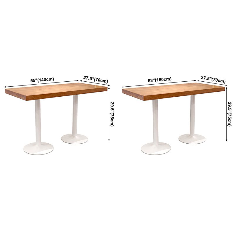 Solid Wood Industrial Style Dining Table Brown Top Table with White Frame for Dinning Room Clearhalo ' dining_table' 'Dining Tables & Seating' 'Dining Tables' 'furn' 'furn_dining_table' 'Furniture' 'furniture_dining_table' 'Kitchen & Dining Furniture' 'kitchen&dining_furn' 'kitchen' 'kitchen_dining_table' 1200x1200_d5a0e030-c543-4db1-b6fb-743f3d9083cb