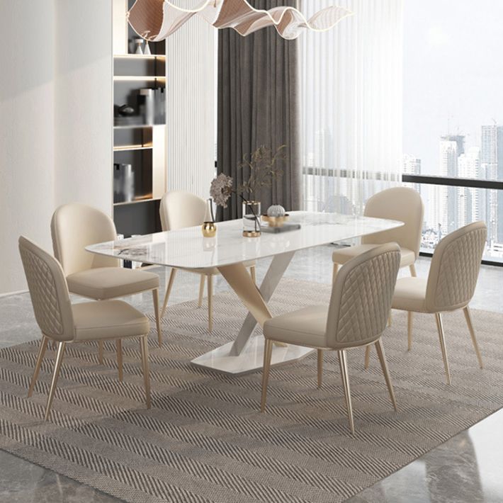 Glam Style Sintered Stone Dining Set 1/4/5/7/9 Pieces Dining Set Clearhalo 'Dining Room Sets' 'Dining Tables & Seating' 'dining_room_set' 'furn' 'furn_dining_room_set' 'Furniture' 'furniture_dining_room_set' 'Kitchen & Dining Furniture' 1200x1200_d5a1063b-0691-43b6-a4f6-e41b8c1eee84