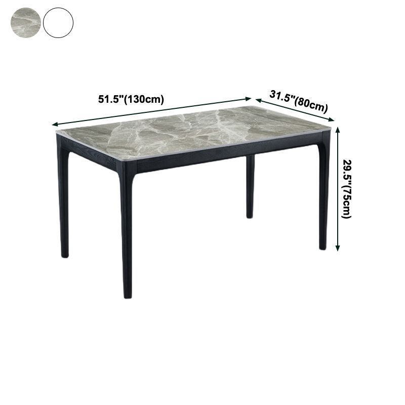 Rectangle Mid-Century Modern Dining Table Two-Color Fixed Table with Sintered Stone Clearhalo ' dining_table' 'Dining Tables & Seating' 'Dining Tables' 'furn' 'furn_dining_table' 'Furniture' 'furniture_dining_table' 'Kitchen & Dining Furniture' 'kitchen&dining_furn' 'kitchen' 'kitchen_dining_table' 1200x1200_d5a31f3e-617c-4802-948a-94cb376c226a