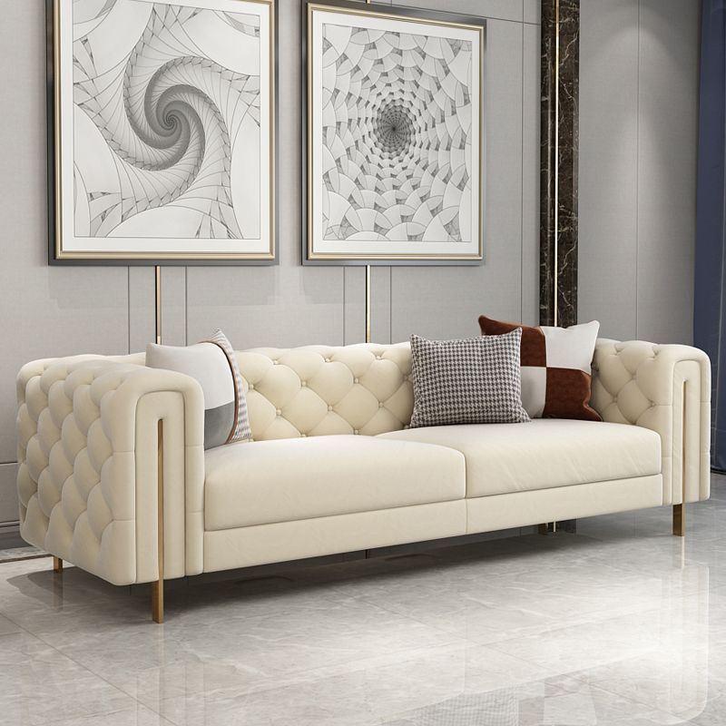 29.53"High Classic Glam Tuxedo Arm Sofa with Tufted Split-Back, Beige Clearhalo 'furn' 'furn_sofas' 'Furniture' 'furniture_sofas' 'kitchen' 'kitchen_sofas' 'Living Room Furniture' 'Sofa' 'sofas' 1200x1200_d5a38a78-7844-4800-9ed5-897f229afbc8