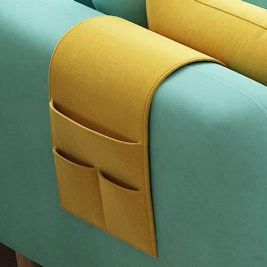 Scandinavo da 30,7 "H divano a braccio quadrato in pelle finta e chaise con archiviazione