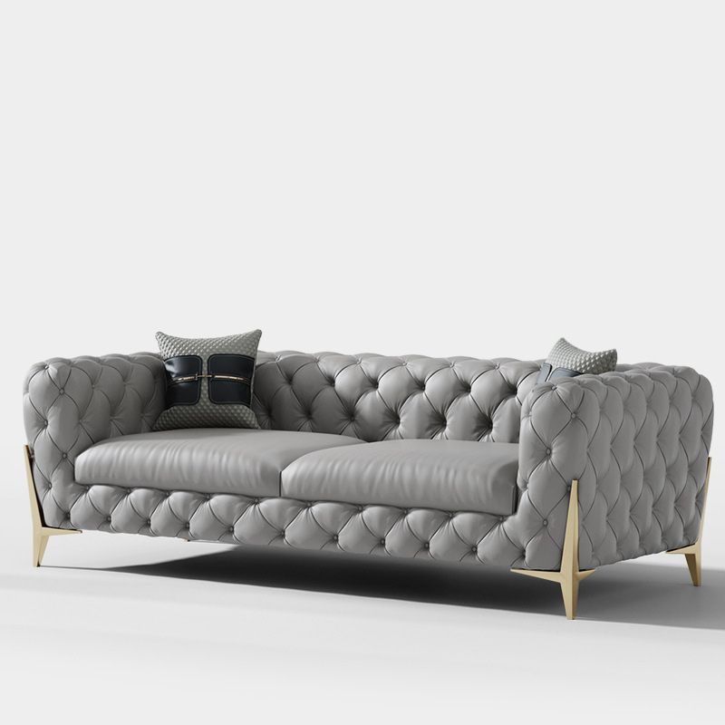 Sofá contemporáneo con mechones en gris 30.31 "Sofá de brazo de esmoquin de alto Tuxedo