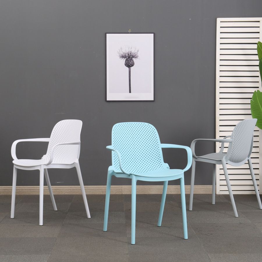 Modern Plastic Dining Armchair Chair Stackable Solid Back Dining Side Chair for Kitchen Clearhalo ' kitchen&dining_furn' 'Dining Chairs' 'Dining Tables & Seating' 'dining_chair' 'furn' 'furn_dining_chair' 'Furniture' 'furniture_dining_chair' 'Kitchen & Dining Furniture' 'kitchen' 1200x1200_d5a709de-9260-4cdf-8b97-cc489cb9a73d