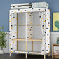 Contemporary Style Wardrobe Armoire Meringue Wood Frame Wardrobe Cabinet for Home