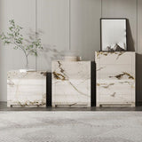 Cassa in legno con petto di stoccaggio verticale in pietra con cassetti per camera da letto