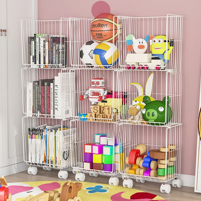 Modern Style Bookshelf Standard Closed Back Metal Bookcase for Home with Wheels Clearhalo 'Bookcases' 'furn' 'furn_bookcases' 'Furniture' 'furniture_bookcases' 'Office Furniture' 1200x1200_d5aaf793-18a0-4444-9434-ca3bb433b64d