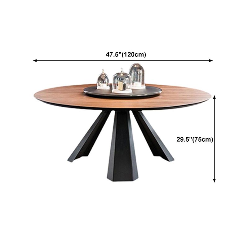 Round Folding Table in Brown Modern Solid Wood Convertible Dining Table Clearhalo 'Dining Tables & Seating' 'Dining Tables' 'dining_table' 'Furniture' 'furniture_dining_table' 'Kitchen & Dining Furniture' 'kitchen' 'kitchen_dining_table' 1200x1200_d5ab78a0-1730-41da-a6ad-e5617df37be2