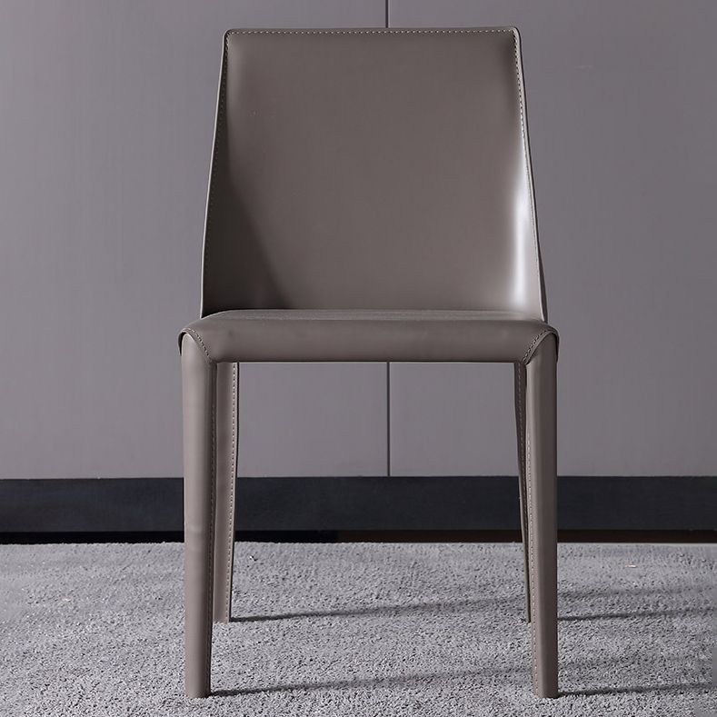 Contemporary Solid Back Dining Side Chairs Leather Dining Chairs for Kitchen (Set of 2) Clearhalo ' kitchen&dining_furn' 'Dining Chairs' 'Dining Tables & Seating' 'dining_chair' 'furn' 'furn_dining_chair' 'Furniture' 'furniture_dining_chair' 'Kitchen & Dining Furniture' 'kitchen' 1200x1200_d5ac1928-6c51-4fe9-bf36-698ec1afc785