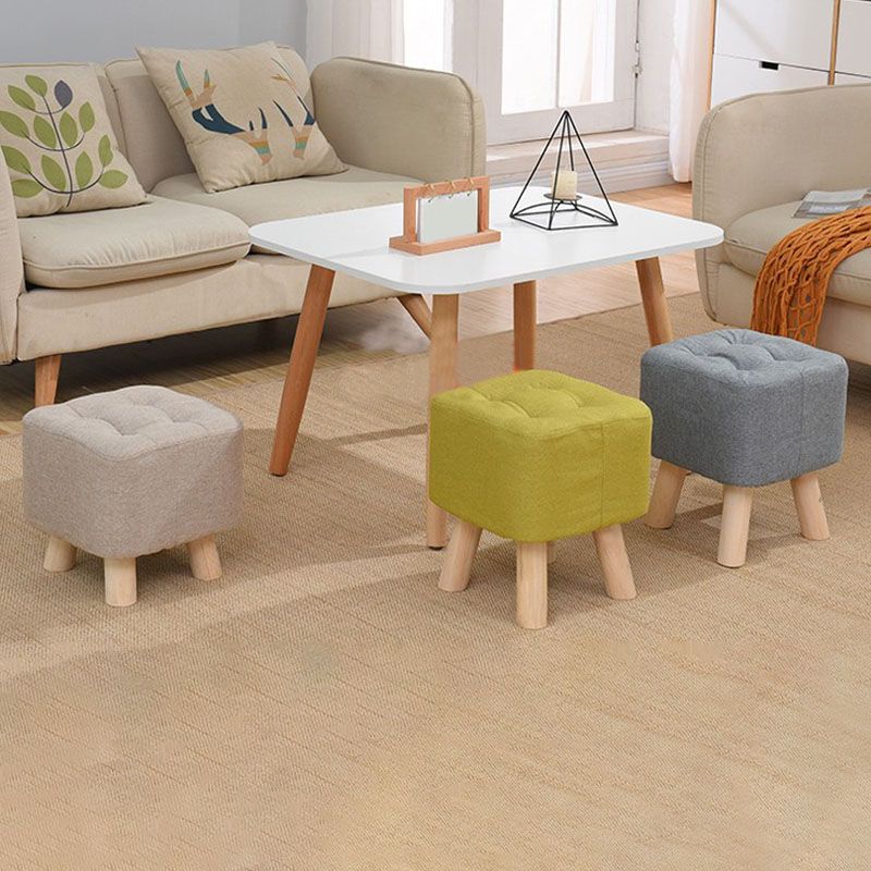 Modern Ottoman Fabric Upholstered Tufted Solid Color Pocket Square Ottoman with Chair Legs Clearhalo 'furn' 'furn_ottomans_poufs' 'Furniture' 'Living Room Furniture' 'Ottomans & Poufs' 'ottomans_poufs' 1200x1200_d5ac23d6-e460-48e3-af2a-74a5a16efa3d