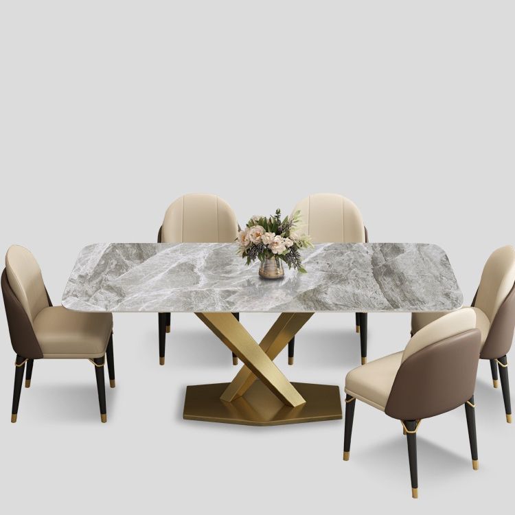 Set da pranzo moderno in pietra sinterizzata Set da pranzo da 1/2/5/6/7 pezzi per uso domestico