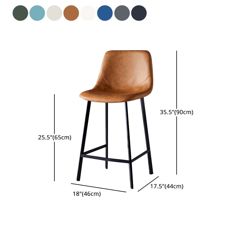 Scandinavian Style Bar-stool with Square Leather Seat Counter Stool Kitchen Bar-stool Clearhalo 'Bar Furniture' 'Bar Stools' 'bar_stools' 'furn' 'furn_bar_stools' 'Furniture' 'furniture_bar_stools' 'Kitchen & Dining Furniture' 1200x1200_d5ae172d-c573-46f1-9c5a-60d98fcd970d