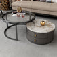 No Distressing Stone Coffee Table Frame Round Nesting Coffee Table Set with 2 Drawers Clearhalo 'Coffee & Accent Tables' 'Coffee Tables' 'coffee_tables' 'furn' 'furn_coffee_tables' 'Furniture' 'Living Room Furniture' 1200x1200_d5aeaa4f-8f6d-4558-b2a1-27906a6784cd