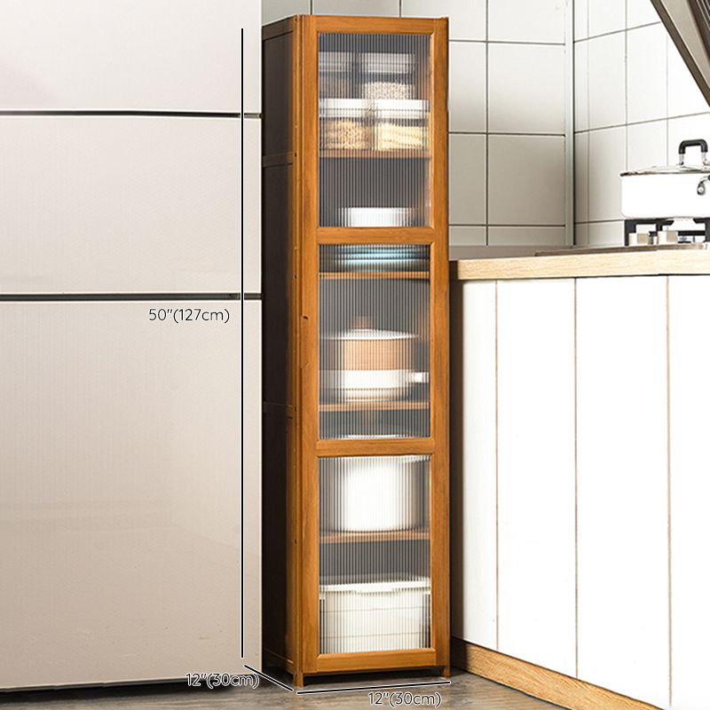 Bamboo Dining Server Contemporary Brown Sideboard Cabinet with Cabinets Clearhalo 'buffet_sideboard' 'Buffets & Sideboards' 'furn' 'furn_buffet_sideboard' 'Furniture' 'Kitchen & Dining Furniture' 1200x1200_d5b0b4cc-b8b4-4e0a-bfd4-038bbeb70d50