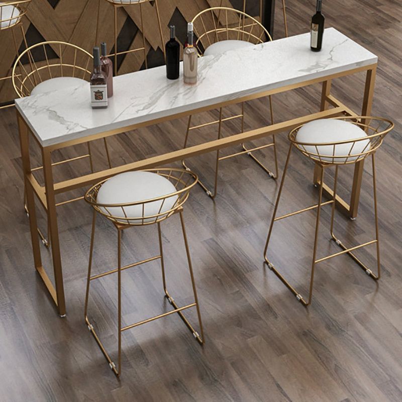 Faux Marble Bar Table Set Glam Style 1/3/5 Pieces Rectangle Counter Table Clearhalo 'Bar Furniture' 'furn' 'furn_home_bar_bar_sets' 'Furniture' 'Home Bars & Bar Sets' 'home_bar_bar_sets' 'Kitchen & Dining Furniture' 1200x1200_d5b13bc7-8715-4af7-b689-7e35dcfe1448