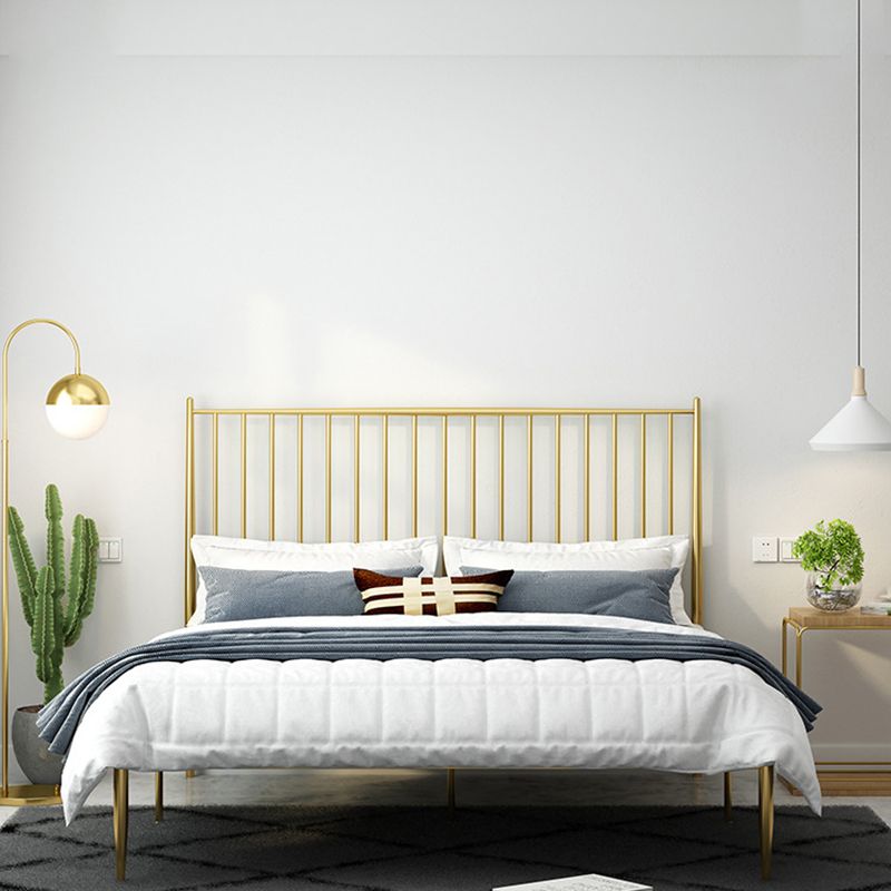 Modern Style Metal Slat Standard Bed with Rectangular Headboard Clearhalo 'Bedroom Furniture' 'Beds' 'furn' 'furn_beds' 'Furniture' 1200x1200_d5b1ce23-5f9f-4280-8ed3-8b076efe97ce