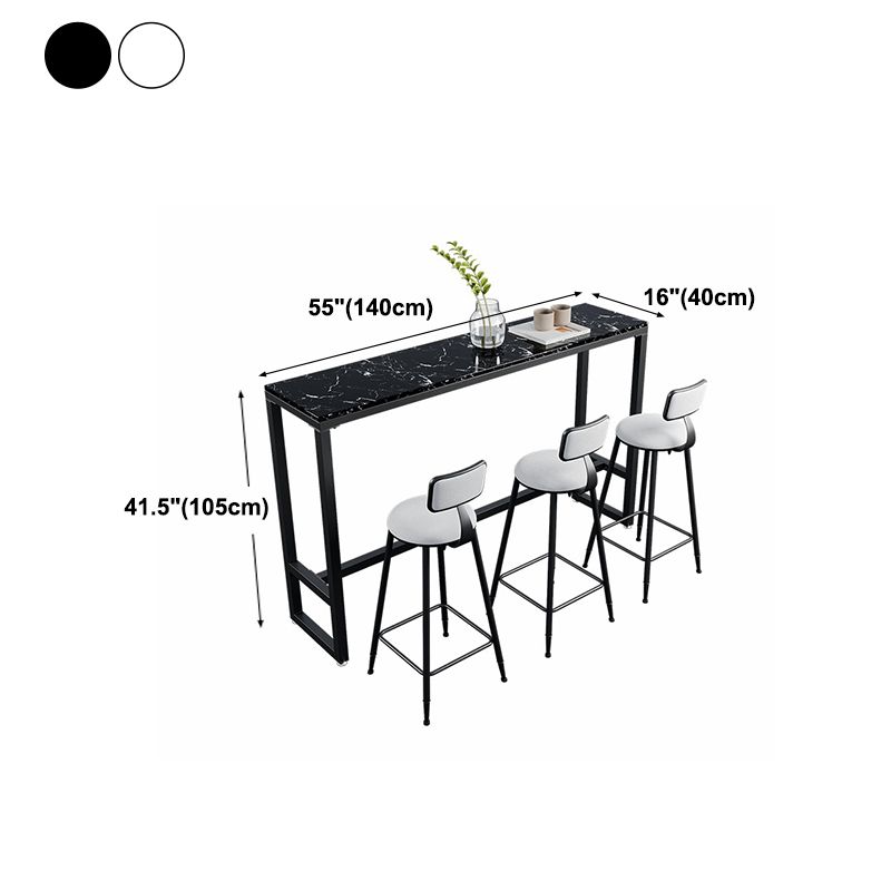 Rectangle Bar Dining Table Modern Bar Dining Table with Trestle Base in Black Clearhalo 'Bar Furniture' 'Bar Tables' 'bar_tables' 'furn' 'furn_bar_tables' 'Furniture' 'furniture_bar_tables' 'Kitchen & Dining Furniture' 1200x1200_d5b3c0ef-5d93-4279-98b4-0fb9fd1ae8ce