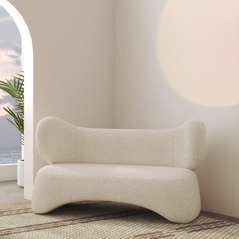 Sofá moderno de tela en color blanco, sofá estándar con brazo de esmoquin para sala de estar