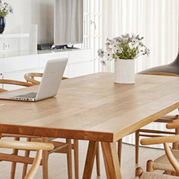 Rectangle Solid Wood Dining Table Modern Natural Tripod Base Dining Table Clearhalo ' dining_table' 'Dining Tables & Seating' 'Dining Tables' 'furn' 'furn_dining_table' 'Furniture' 'furniture_dining_table' 'Kitchen & Dining Furniture' 'kitchen&dining_furn' 'kitchen' 'kitchen_dining_table' 1200x1200_d5b913df-5488-4e3f-889e-e5e6f8d72ea0