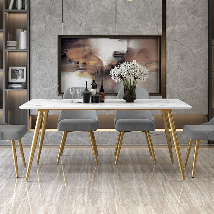 Metal Traditional Luxury Rectangle Table Sintered Stone Dining Table with 4 Legs Clearhalo ' dining_table' 'Dining Tables & Seating' 'Dining Tables' 'furn' 'furn_dining_table' 'Furniture' 'furniture_dining_table' 'Kitchen & Dining Furniture' 'kitchen&dining_furn' 'kitchen' 'kitchen_dining_table' 1200x1200_d5b98ffc-f62b-438e-a4a8-454b7ea425ff