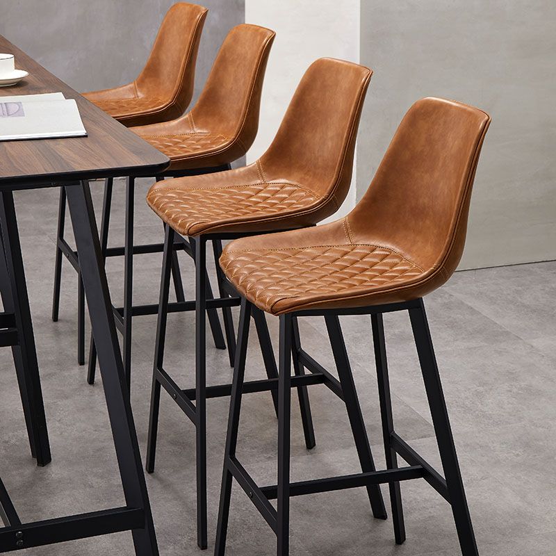 Scandinavian Restaurant Footrest Stool Matte Finish Leather Barstool Clearhalo 'Bar Furniture' 'Bar Stools' 'bar_stools' 'furn' 'furn_bar_stools' 'Furniture' 'furniture_bar_stools' 'Kitchen & Dining Furniture' 1200x1200_d5b99600-58f6-4913-99cf-6eef138cb020