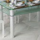 Metal Modern Rectangle Indoor Table Glass Table for Kitchen and Dining Room Clearhalo ' dining_table' 'Dining Tables & Seating' 'Dining Tables' 'furn' 'furn_dining_table' 'Furniture' 'furniture_dining_table' 'Kitchen & Dining Furniture' 'kitchen&dining_furn' 'kitchen' 'kitchen_dining_table' 1200x1200_d5ba3083-0a91-4381-af2e-0467d9086e63