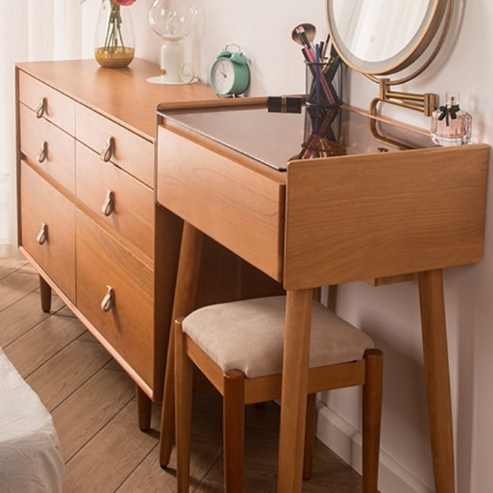 Magno de maquillaje contemporáneo Mirador de vidrio de la habitación con cajón