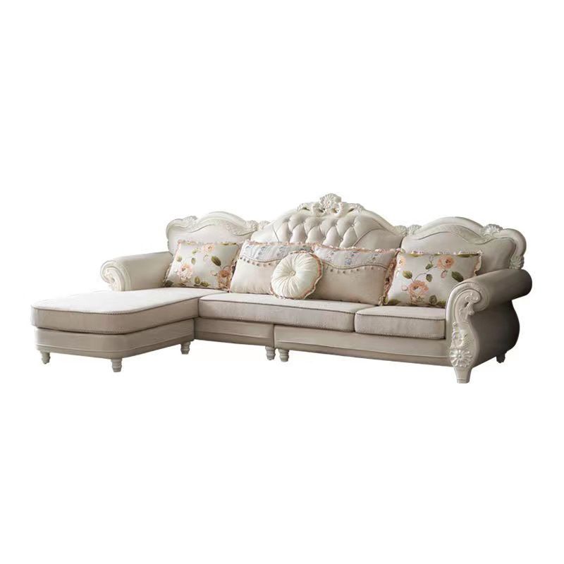 Traditional Style 46.45 " H Rolled Arm Sofa & Chaise for Living Room Clearhalo 'furn' 'furn_sectionals' 'Furniture' 'Living Room Furniture' 'Sectionals' 1200x1200_d5bbb5c0-fea3-42b3-bda7-1644426d8fb4