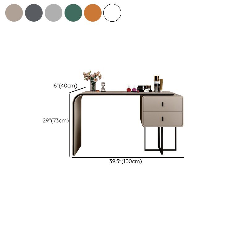 Vanité en cuir de 2 tirages Tableau 28.74 "H Cashage avec base métallique