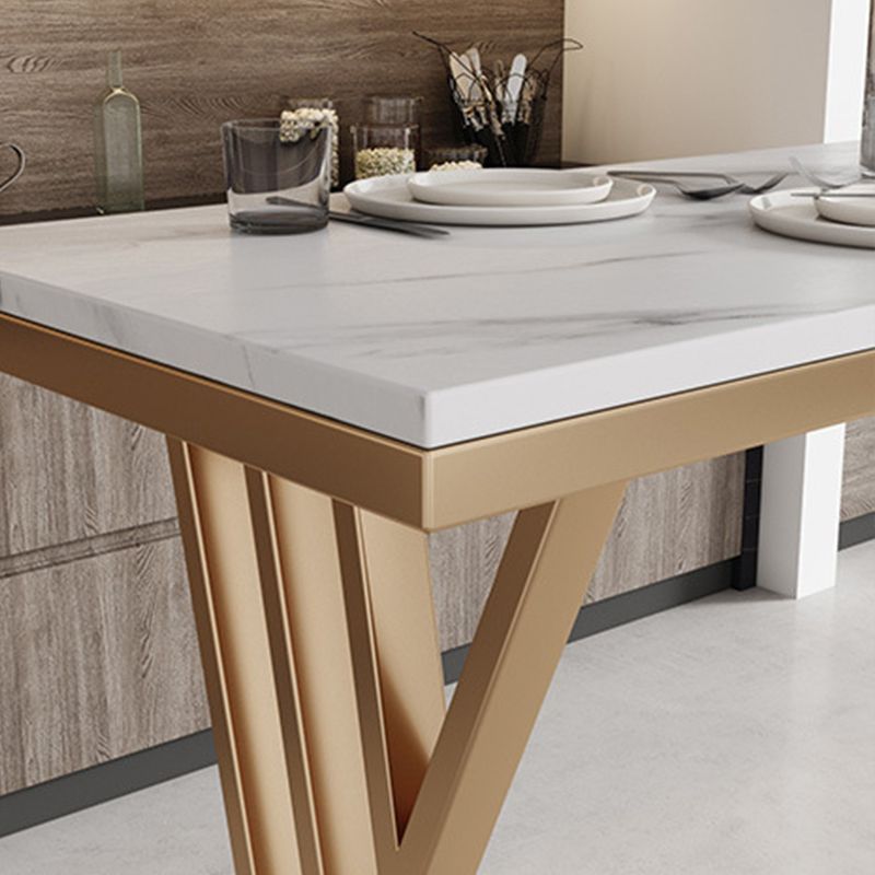 Glam Bar-height Table Faux Marble Top Bistro Pub Table with Gold Base Clearhalo 'Bar Furniture' 'Bar Tables' 'bar_tables' 'furn' 'furn_bar_tables' 'Furniture' 'Kitchen & Dining Furniture' 1200x1200_d5bdbfa0-7b5a-4797-ad7d-bc2caa03c6c2