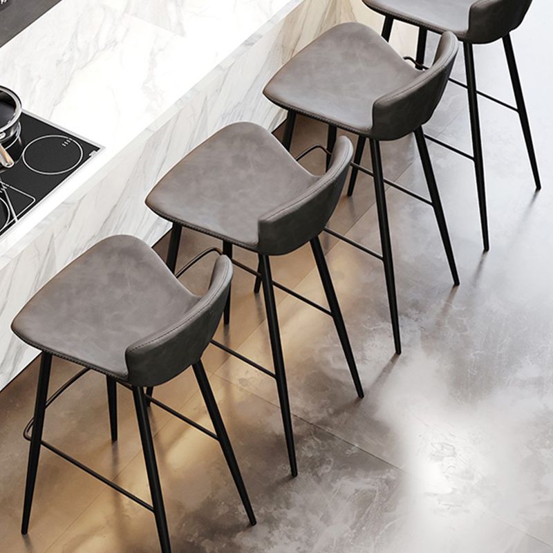 Modern Upholstered Stools with Metal Legs Matte Finish Indoor Counter & Bar Stools Clearhalo 'Bar Furniture' 'Bar Stools' 'bar_stools' 'furn' 'furn_bar_stools' 'Furniture' 'Kitchen & Dining Furniture' 1200x1200_d5bf03d9-4492-4f31-aa36-13677827a424