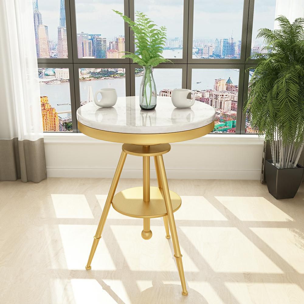 Glam 1/2/3/4/5 Pieces White-gold Dining Table Set with Stone Top Round Dinette Set Clearhalo 'Dining Room Sets' 'Dining Tables & Seating' 'dining_room_set' 'furn' 'furn_dining_room_set' 'Furniture' 'furniture_dining_room_set' 'Kitchen & Dining Furniture' 'kitchen&dining_furn' 'kitchen' 1200x1200_d5bfed01-71c5-4059-b72f-d785f074c1b3