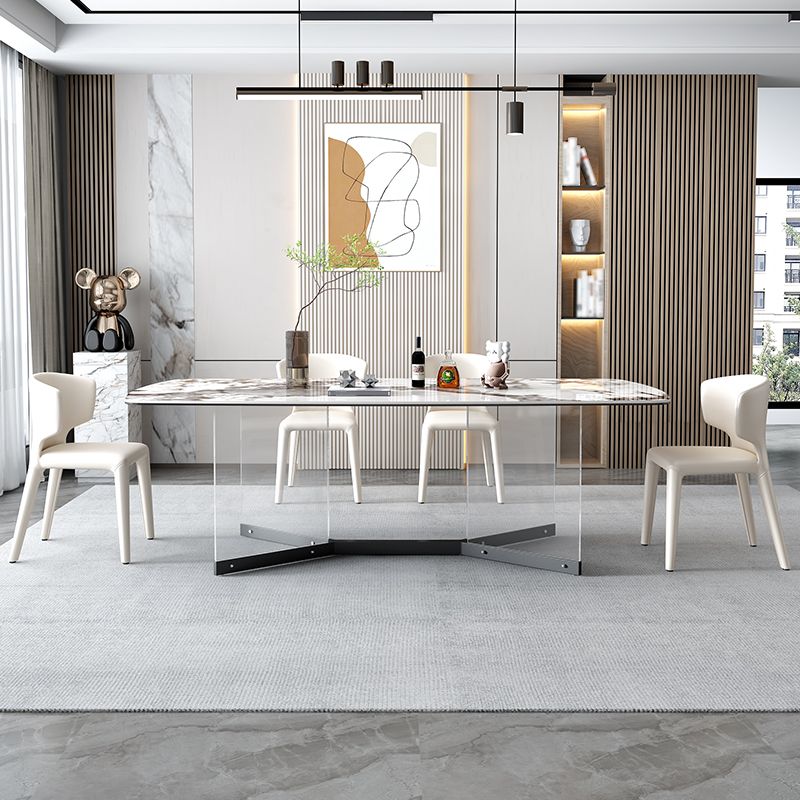 Contemporary 1/4/5/6/7 Pieces Dining Set Trestle Table Table Set for Home Use Clearhalo 'Dining Room Sets' 'Dining Tables & Seating' 'dining_room_set' 'furn' 'furn_dining_room_set' 'Furniture' 'furniture_dining_room_set' 'Kitchen & Dining Furniture' 1200x1200_d5c368d4-3ec6-48ba-99e5-1ce3641b88cb