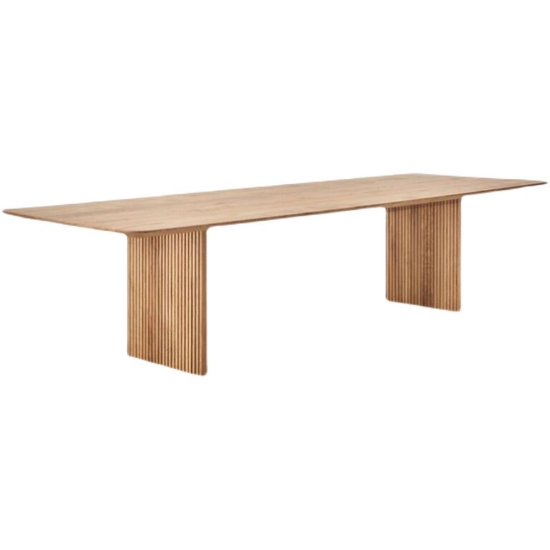 Rectangle Modern Dining Table Double Pedestal Table with Solid Wood Clearhalo 'Dining Tables & Seating' 'Dining Tables' 'dining_table' 'furn' 'furn_dining_table' 'Furniture' 'furniture_dining_table' 'Kitchen & Dining Furniture' 'kitchen' 'kitchen_dining_table' 1200x1200_d5c38f17-4ddb-40fc-a9aa-4bc3ebb92d98