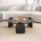 3 Legs Coffee Cocktail Table with Round Glass Top Contemporary Clearhalo 'Coffee & Accent Tables' 'Coffee Tables' 'coffee_tables' 'furn' 'furn_coffee_tables' 'Furniture' 'Living Room Furniture' 1200x1200_d5c4499c-ea81-4a17-9890-fb26b57da9ee