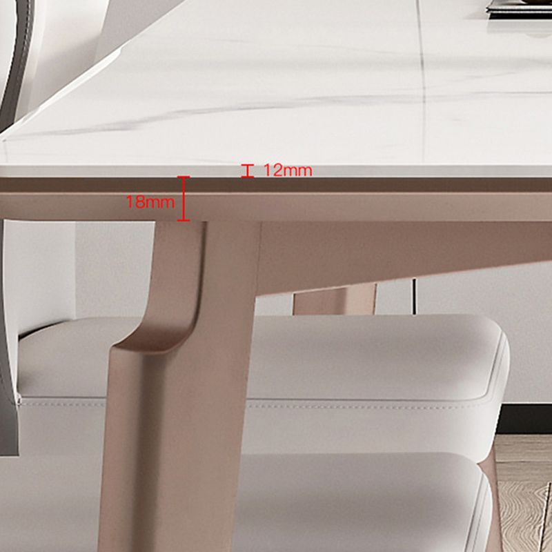 Modern Sintered Stone Top Table Rectangle Table with Metal Base Clearhalo 'Dining Tables & Seating' 'Dining Tables' 'dining_table' 'furn' 'furn_dining_table' 'Furniture' 'Kitchen & Dining Furniture' 1200x1200_d5c45095-fd45-40cb-9442-31ff0605d649